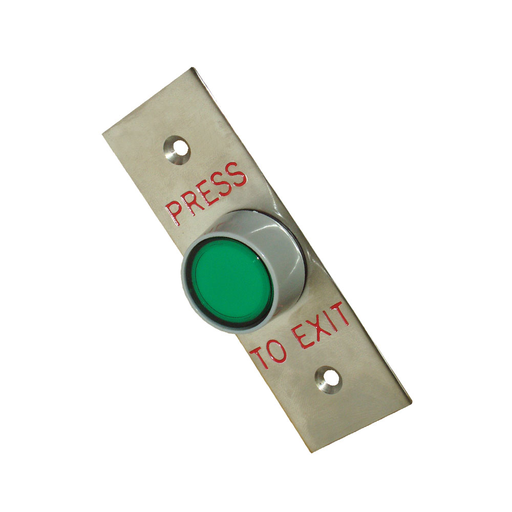 Illuminated Green Push-to-Exit Button