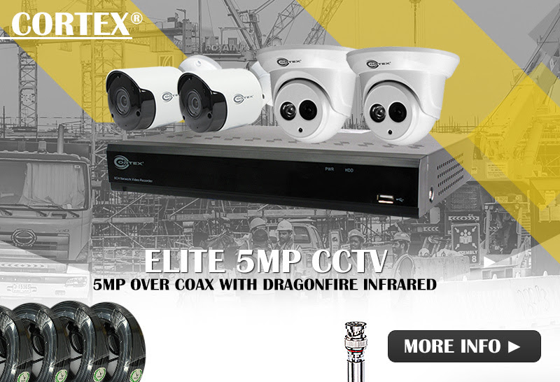 Cortex®  Wide angle models with DragonFire IRCoax 5MP CCTV Super Hybrid DVRs with extra IP channels