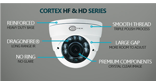 Cortex HF HD series AHD surveillance security dome and bullet featured cameras