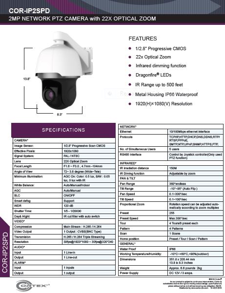 Medallion network camera, 2MP Medallion network ptz camera with 2MP IP  72° 3.8 degree (Wide~Tele) Angle of view
