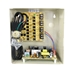 Security surveillance UL listed wall mount power supply COR-PS4DC is housed in a metal cabinet. It has four individually fused outputs and a status LED