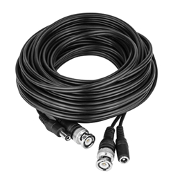 75 Foot Black Plug and Play BNC and Power Cable cctv cables, cctv cable, security camera cables, security camera cable, bnc cables, bnc cable