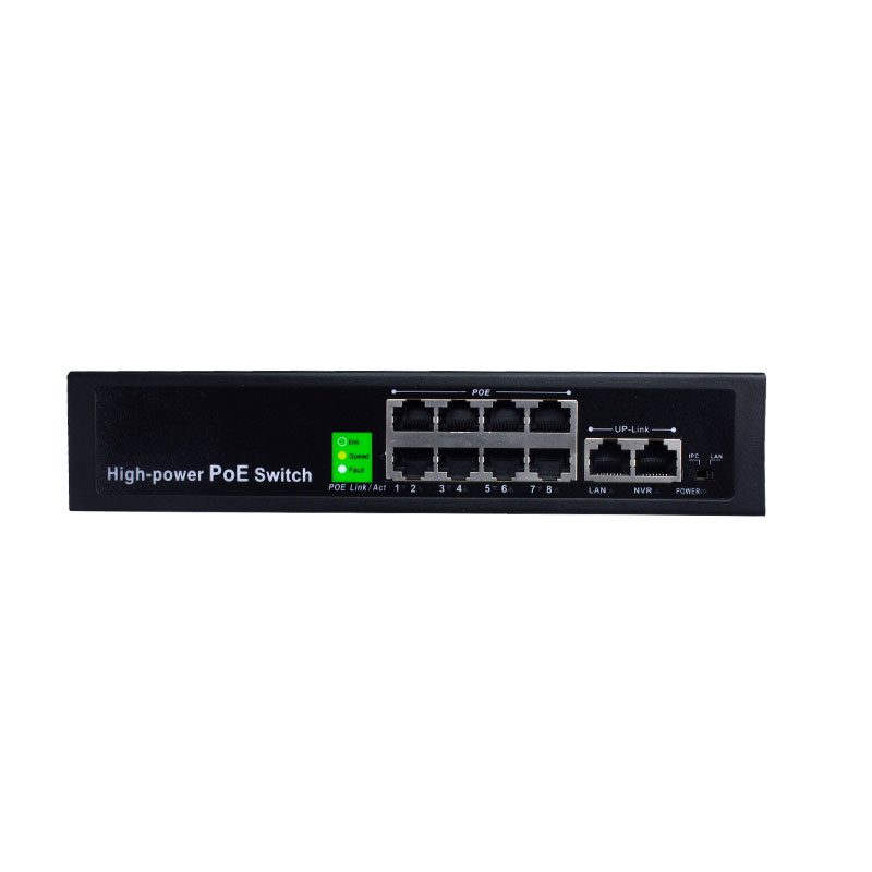 COR-POE8 8 Port 100M  PoE Ethernet Switch with Maximun power distance with CAT5 UTP; 100 meters