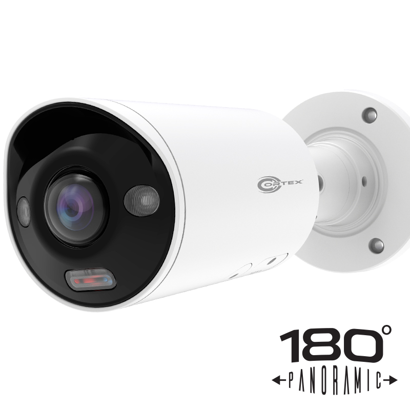 8MP (4K) Single Lens 180° Panoramic IP Bullet Camera with ColorMAX Active Deterrence and AI - COR-IP8BW