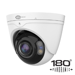 8MP (4K) Single Lens 180° Panoramic IP Turret Camera with ColorMAX Active Deterrence and AI