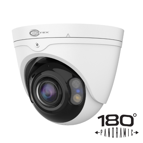 8MP (4K) Single Lens 180° Panoramic IP Turret Camera with ColorMAX Active Deterrence and AI