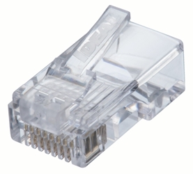 CAT5 FeedThru Modular Plugs 100pk 8-pin, modular, RJ45 EZ connector, EZ cable connectors, video, audio,  splice, feedthru