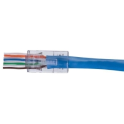 CAT6 EZ FeedThru Modular Plugs 100pk 8-pin, modular, RJ45 EZ connector, EZ cable connectors, video, audio,  splice, feedthru