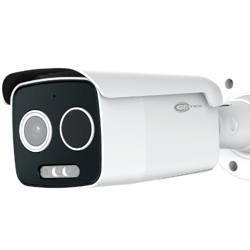 COR-IP5BTDA Cortex Medallion 5MP Dual Module IP Visible Light with Built-in Thermal Bullet Camera ColorMAX 24/7 Color Advanced AI Active Deterrence