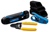 Four piece compression tool kit with handy carrying pouch The COR-2055K tool kit contains everything an installer requires to install compression coaxial connectors on coaxial cables like RG-59 and RG-6. Install and connect like a Pro. Our tool kit will easily attach to your utility belt