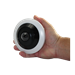 View size compared to hand for the Medallion 5MP IP Indoor Fish Eye Network Camera with 360° panoramic view and PoE