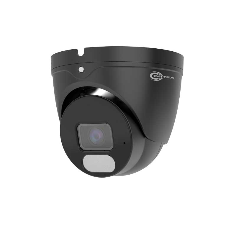 Three quarter view Front view Medallion 8MP IP gray model camera Outdoor IR Turret Dome Network Camera with 2160p UHD resolution