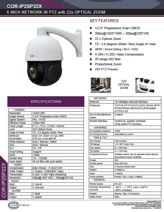 2MP Medallion network ptz camera with 2MP IP 22X Optical Zoom